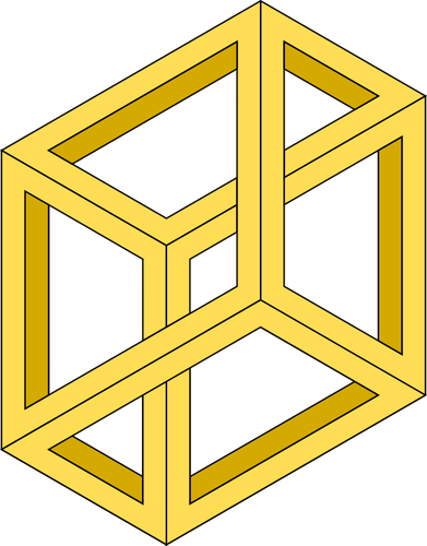 Optik illüzyon bir imkansız kutusu vektör grafik