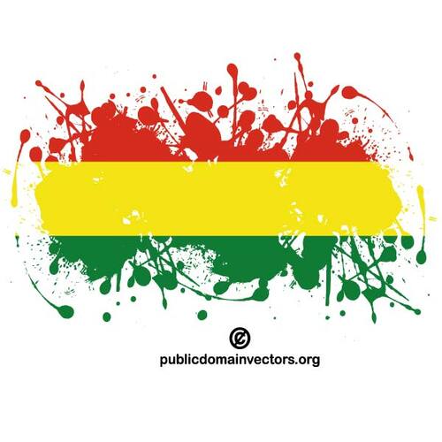 Bandeira da Bolívia dentro da forma de respingos de tinta