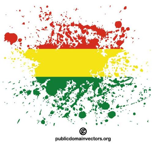 Blekk sprut i farger i Bolivias flagg
