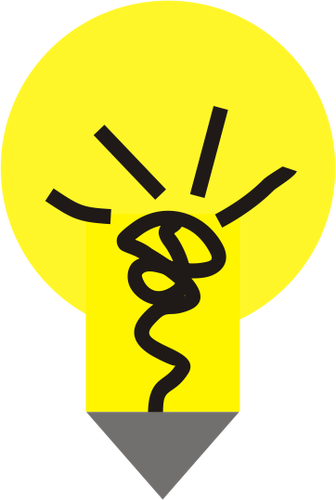 Clipart vectorial de bombilla amarilla con un extremo puntiagudo