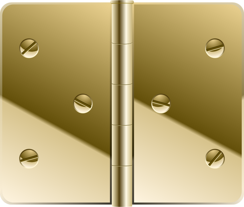 Ilustración vectorial de la bisagra de puerta color oro