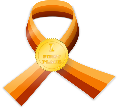 First place contest award medal vector illustration