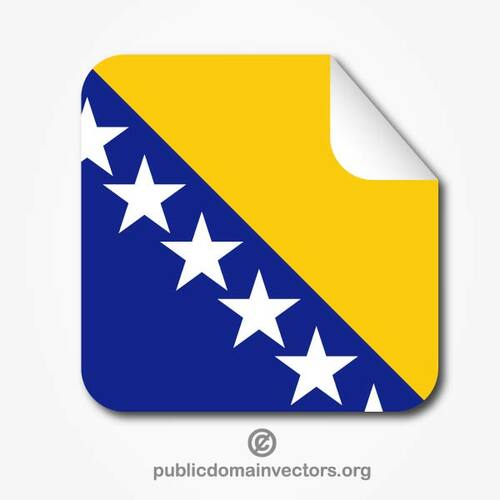 Peeling sticker with flag of Bosnia and Herzegovina