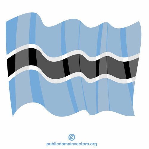 Botswana Republic waving flag