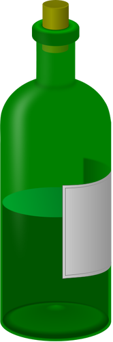 Green bottle with label vector