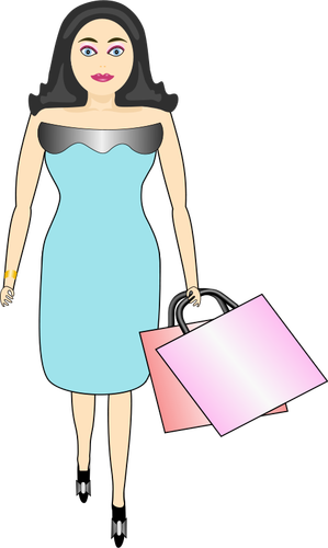 Female shopper vector image