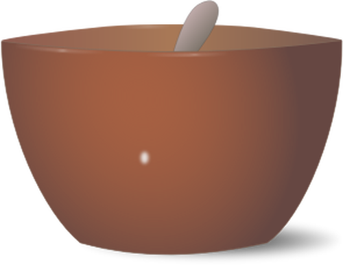 Bowl with spoon vector drawing
