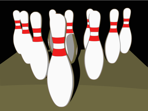 Bowling Tenpins mit Schatten-Vektor-Bild