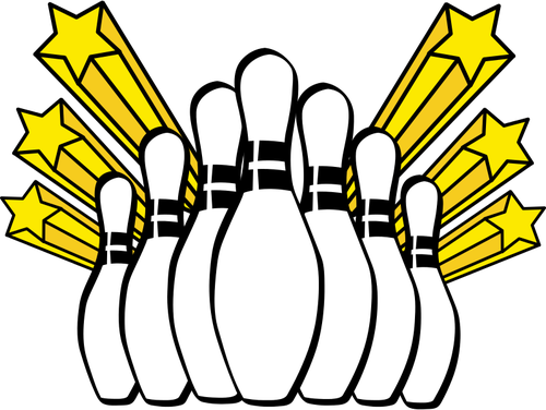 Bowling pins ikonet vektor image