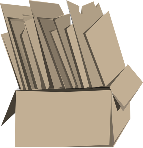 Vector illustration of cardboard box full of cardboard