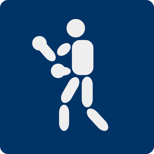 Ilustración vectorial de boxeo pictograma deportivo azul