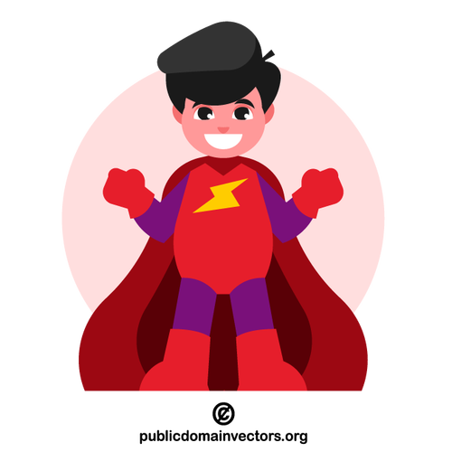 Anak laki-laki dengan kostum superhero