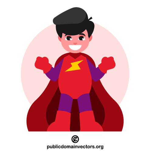 Boy in superhero costume