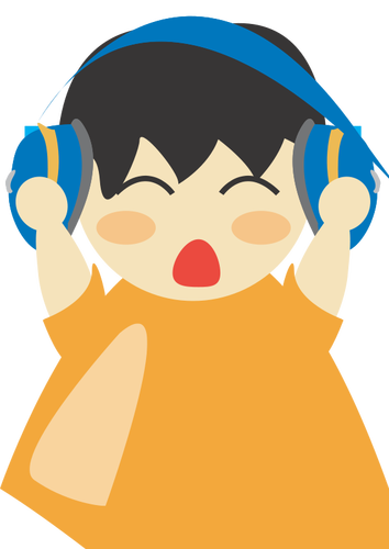 Boy with headphones vector image