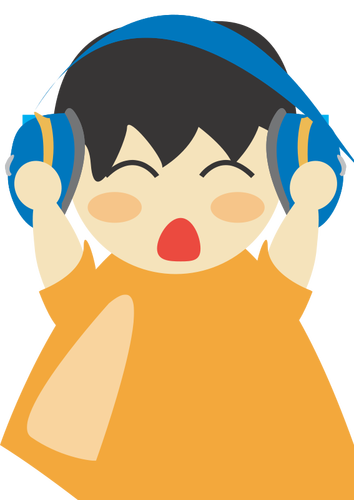 Boy with headphones vector image