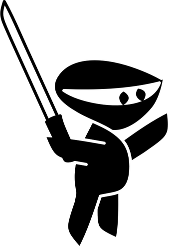 Ninja character silhouette vector image