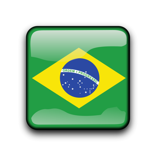 Glanzende Brasil vector knop