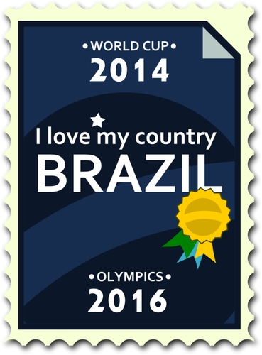 Brazil Olympics and World Cup postal stamp vector image