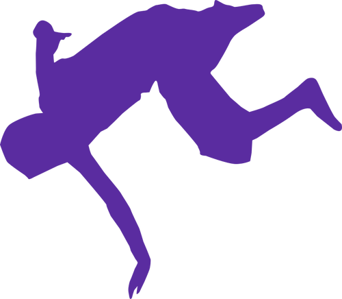 Silhouette of break dancer vector clip art