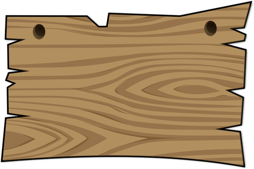 Vector clip art of wood signboard with two holes