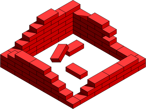 Destroyed brick wall vector graphics