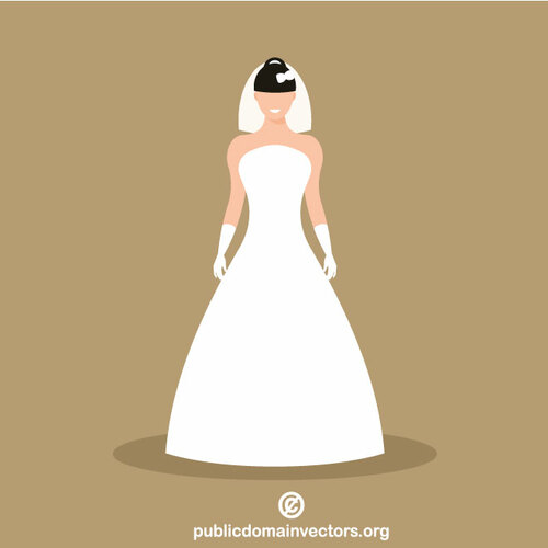 Braut im weißen Kleid
