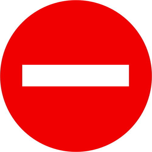 No entry road sign