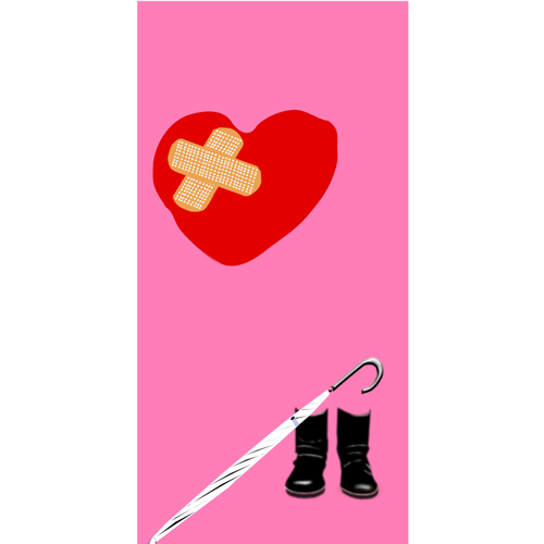 Vektör resim kırık kalp poster