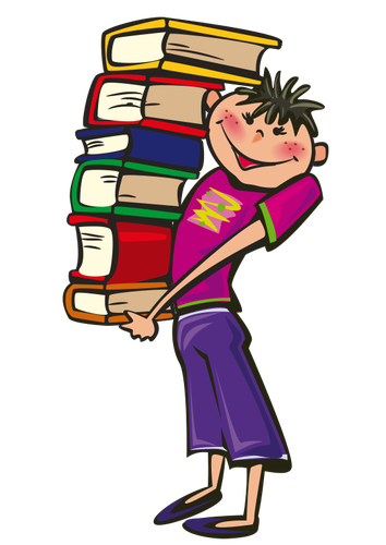 Boy holding books vector image