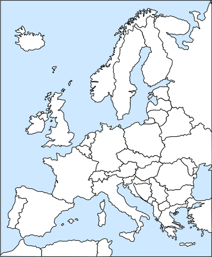 यूरोप के मानचित्र के वेक्टर क्लिप आर्ट
