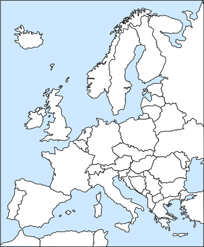 Vector clip art of map of Europe