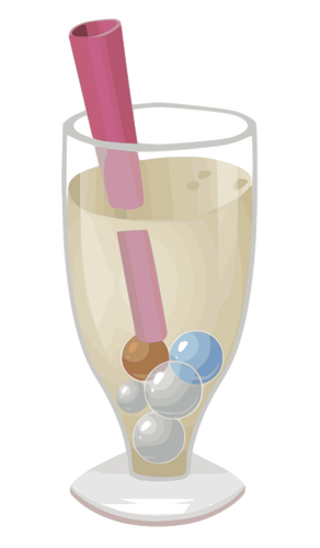 Dibujo de un burbujeante champagne cristal del color