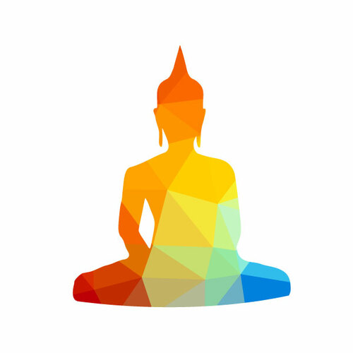 Sitzende Buddha silhouette