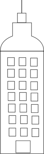 Vector image of simple cartoon tower block