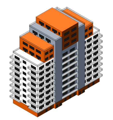 Isométrico, construção de imagem vetorial