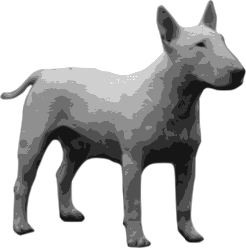 Graustufen-Vektor-Bild-Bullterrier