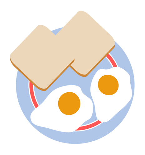 البيض والخبز المحمص