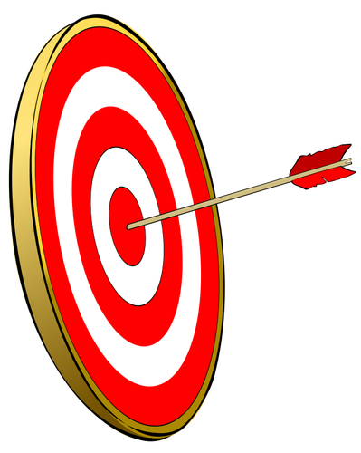 Vector clip art of target with arrow