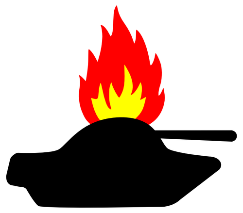 Burning tank vector image