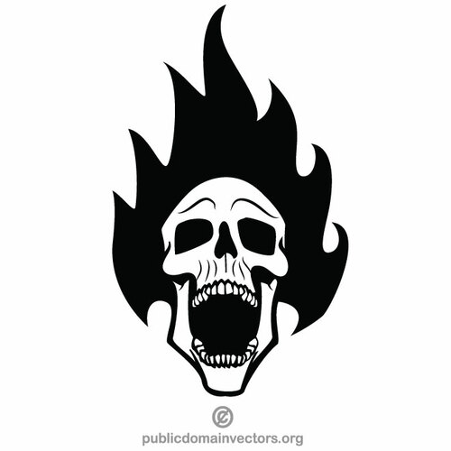Burning Skull-Vektor-Bild