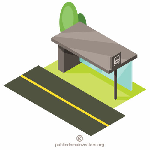 Bus stop isometric view