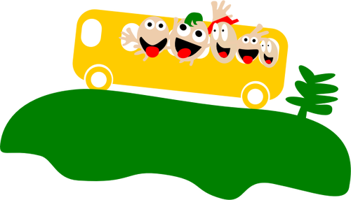 Ilustración bus tour icono vector