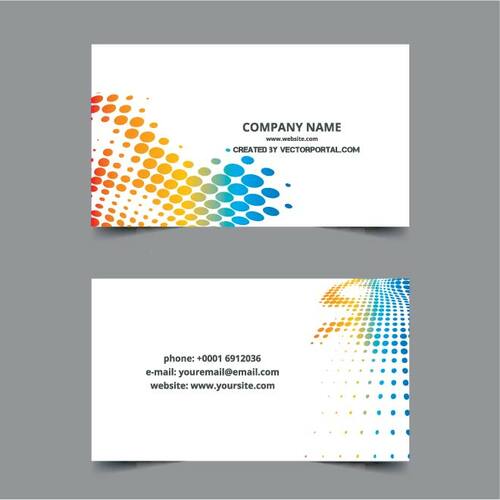 Business card template halftone design