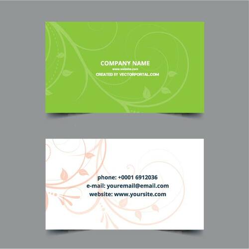 Green business card template