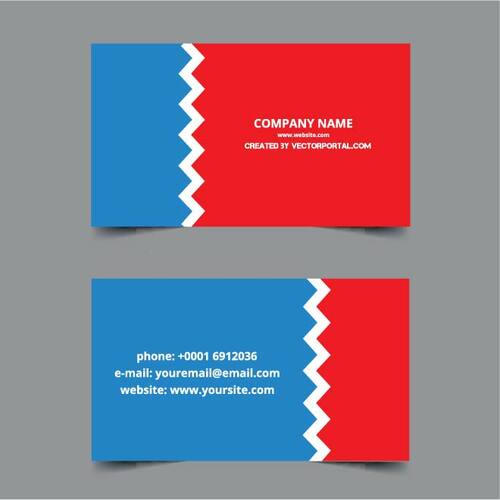 Red and blue background for business card