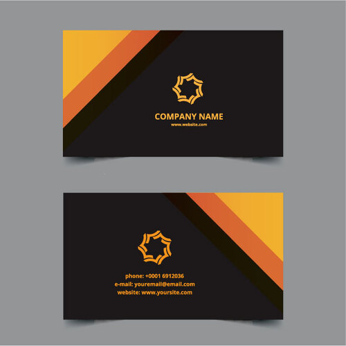 Business card layout black and yellow