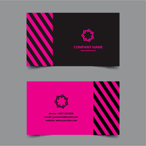 Визитная карточка черного и розового цвета