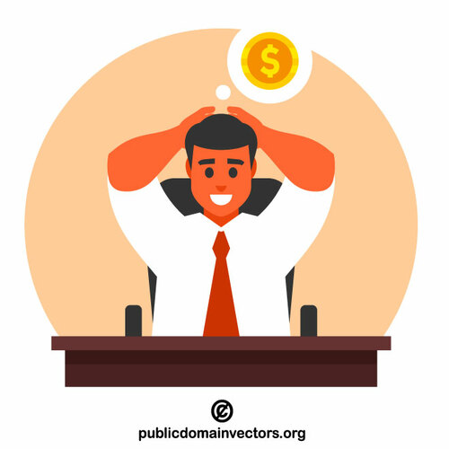 Businessman dreaming about money