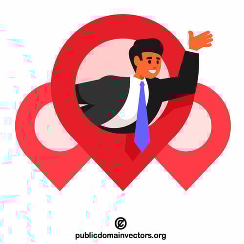 Businssman in map pinter
