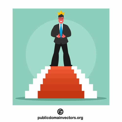 Businessman on the podium